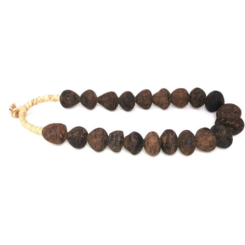 Vintage African Black Clay Beads- Large– deKor