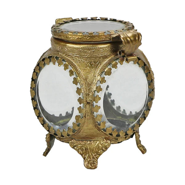 Victorian Style Brass and Glass Box