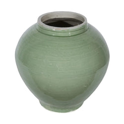 Jade Glazed Porcelain Round Vase