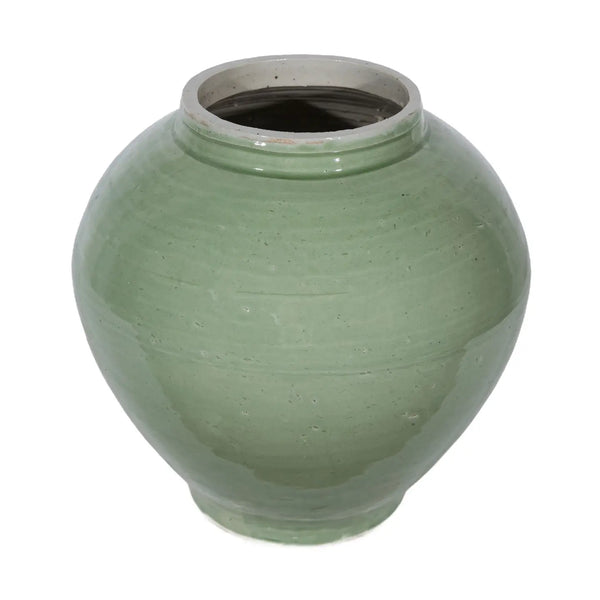 Jade Glazed Porcelain Round Vase