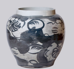 Rustic Floral Porcelain Pot