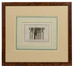 A Coffee Engraving of a Temple, Antique - Anecdote