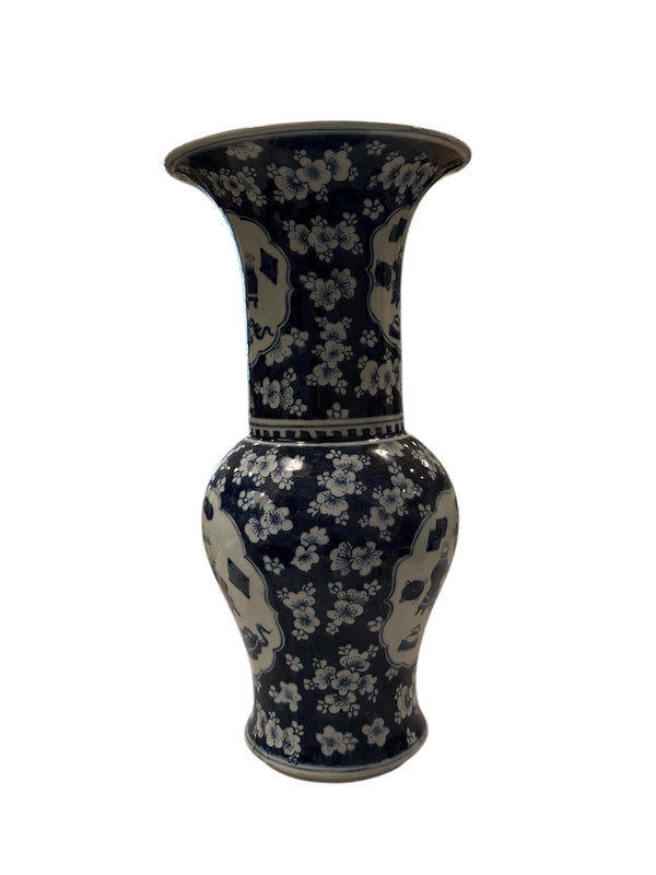 Blue and White Baluster Cartouche Vase - Anecdote