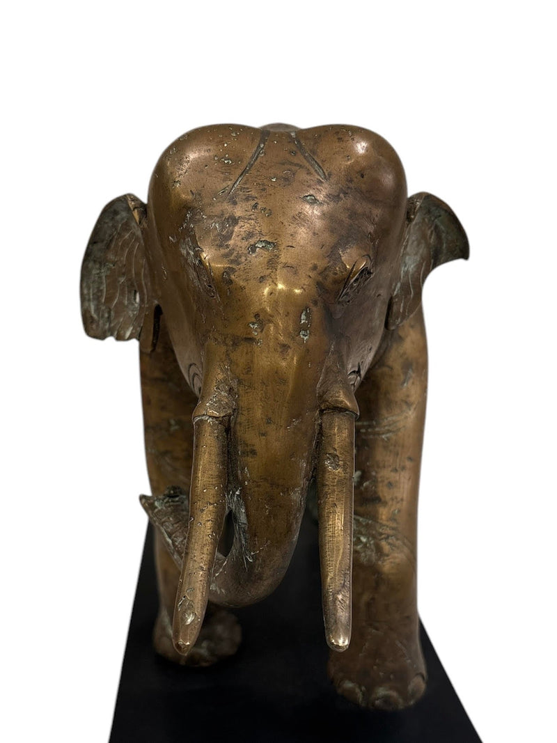 Burmese Bronze Elephant Statue, Vintage - Anecdote