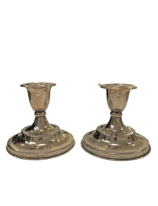 Pair of Vintage Silver-Plate Candle Holders - Anecdote