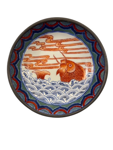 Porcelain and Pewter Bowl, Vintage - Anecdote