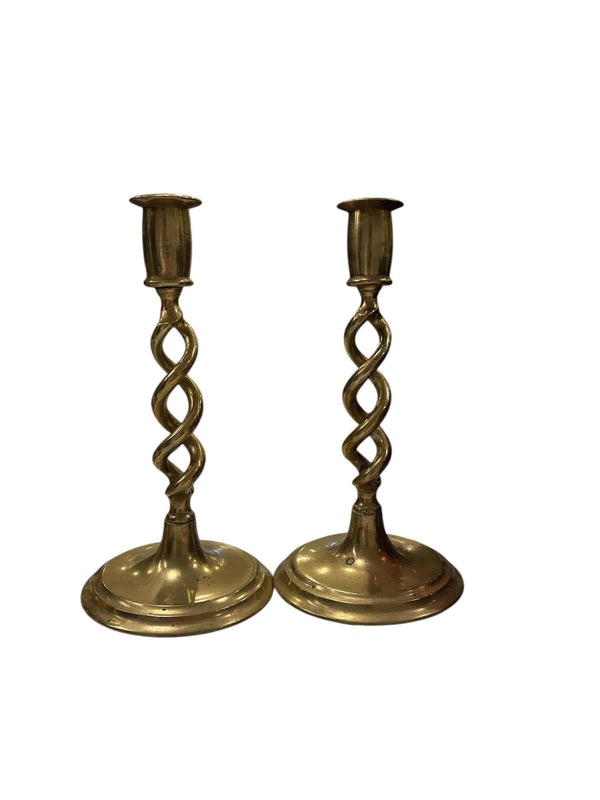 Twisted Brass Candlestick Holders - Anecdote