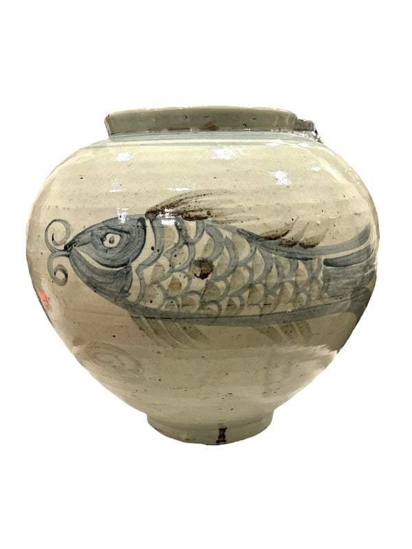 Blue and White Fish Pot