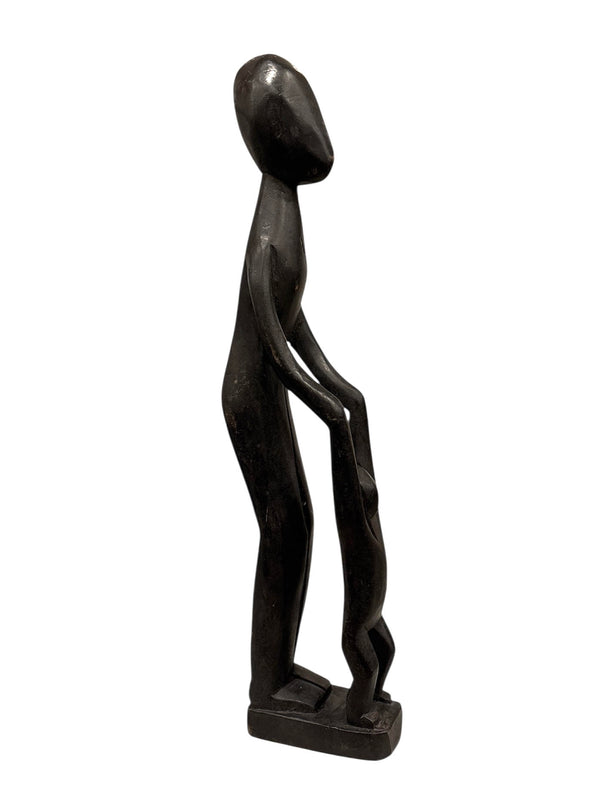 Carved Statue of Woman and Child