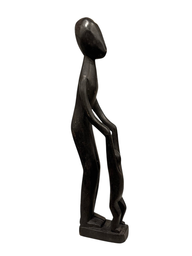 Carved Statue of Woman and Child