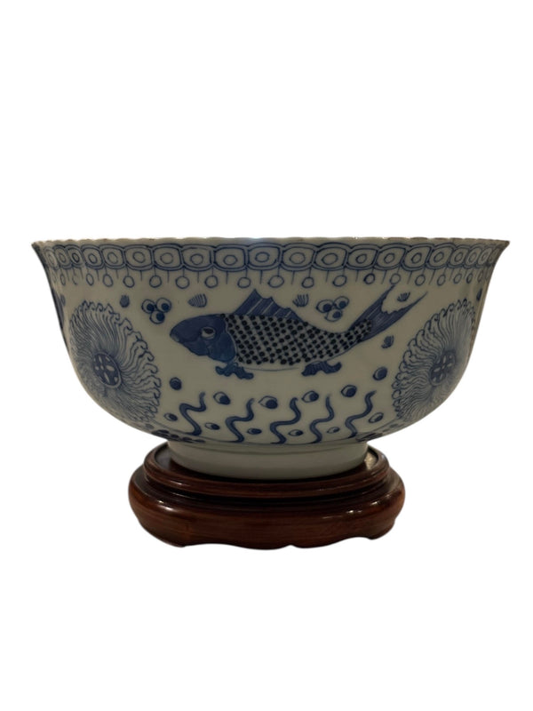 Vintage Bowl on Wooden Stand