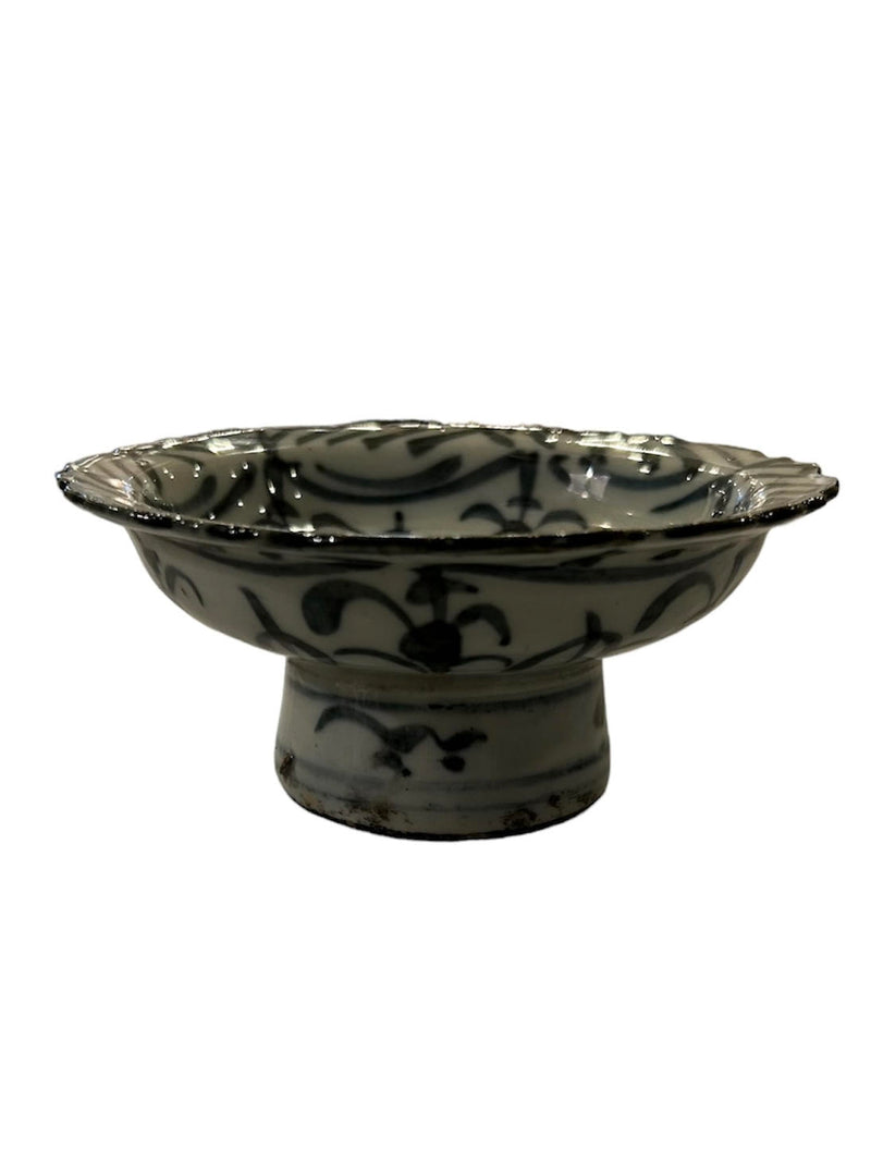 Asian Porcelain Small Pedestal Dish, Vintage