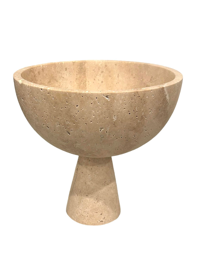 Travertine Pedestal Bowl