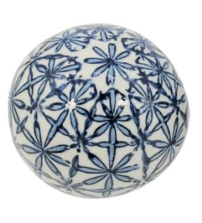 Blue & White Chinoiserie Ceramic Ball