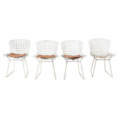 Set of 4 Bertoia Wire Dining Chairs-Vintage-Anecdote