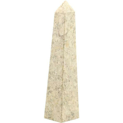 Polished Beige Marble Obelisk
