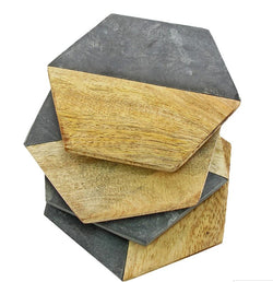 Elements Wood and Stone Coasters
