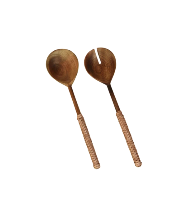 Leather Wrapped Salad Servers