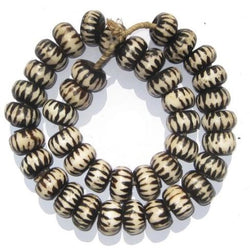 Large Chevron Design Batik Bone Beads
