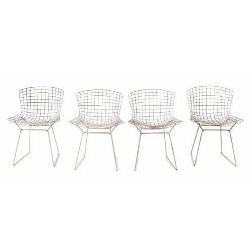 Set of 4 Bertoia Wire Dining Chairs-Vintage-Anecdote