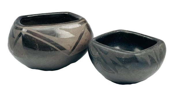Blackware Pottery Bowl, Handcrafted - Anecdote