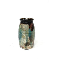 Brown/Blue/Metallic Gazed Vase - Anecdote