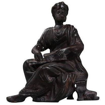 Cast Bronze Scholar Sculpture, 19th Century - Anecdote