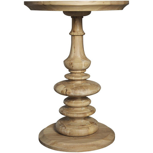 Old Elm Pedestal Side Table