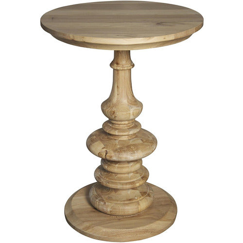 Old Elm Pedestal Side Table