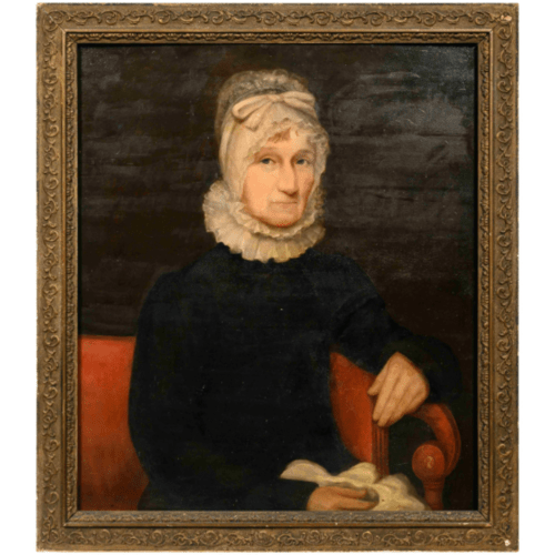 Portrait of a Lady, American School, 19th C. - Anecdote
