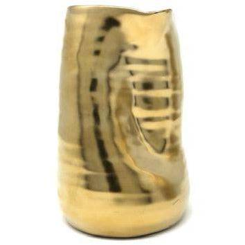 Tegan 6" Matte Gold Ceramic Vase - Anecdote