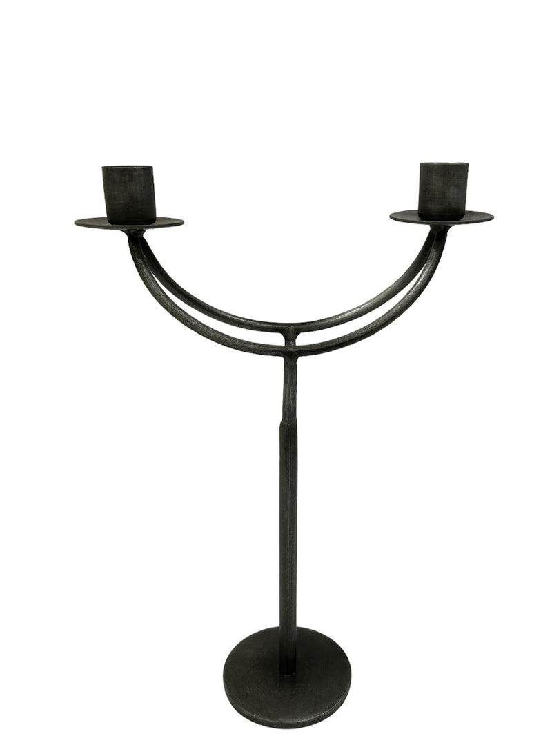 Forged Iron Double Candle Holder