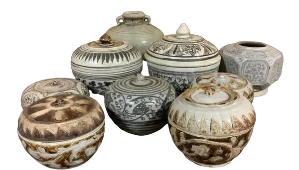 Antique Khmer or Thai Ceramic Vessels and Jarlets