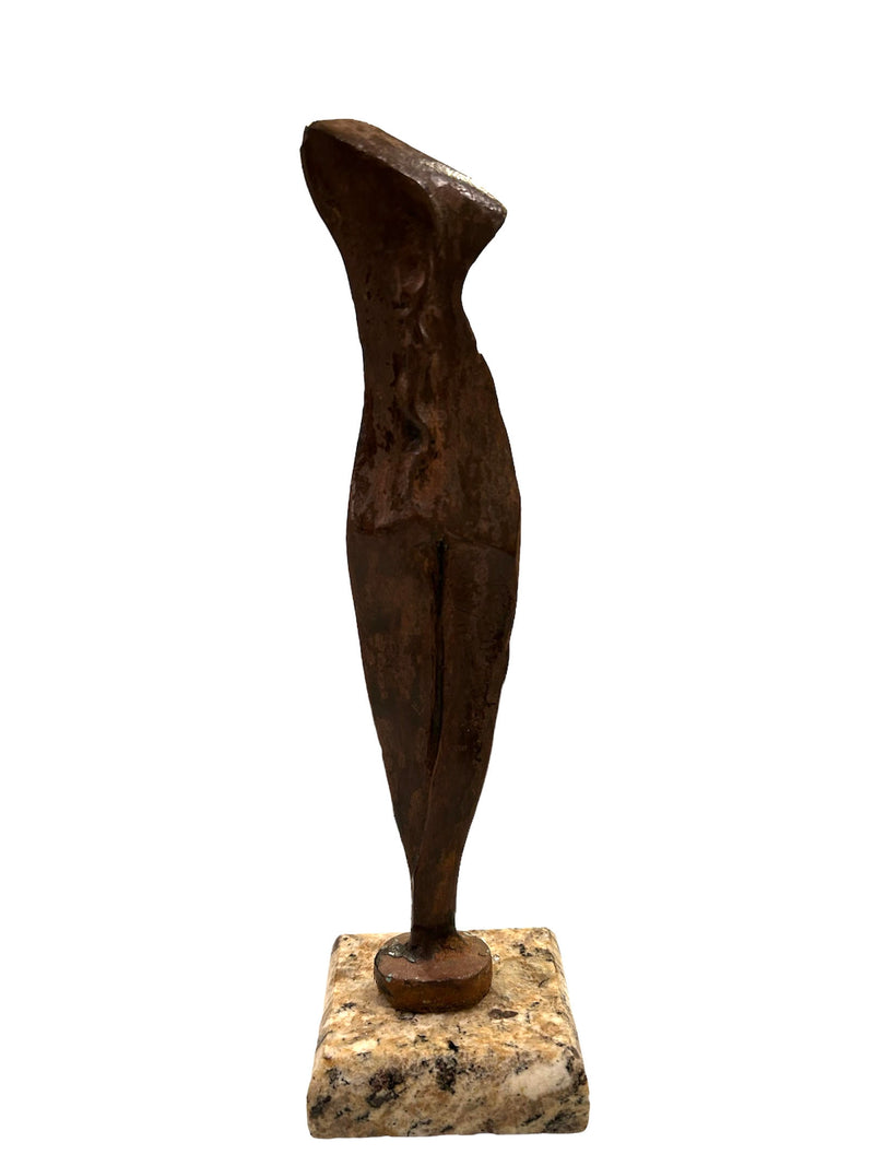 Bronze Nude Torso Statue on Marble Pedestal
