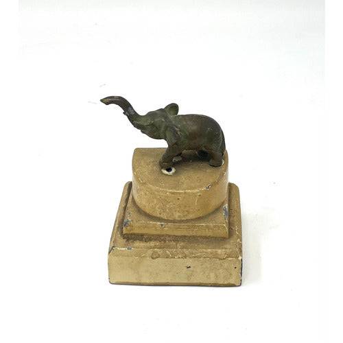Vintage Bronze Elephant on Pedestal - Anecdote
