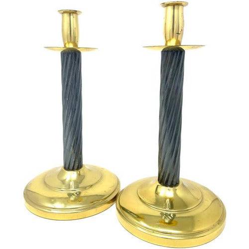 Vintage Italian Brass Candlesticks - Anecdote